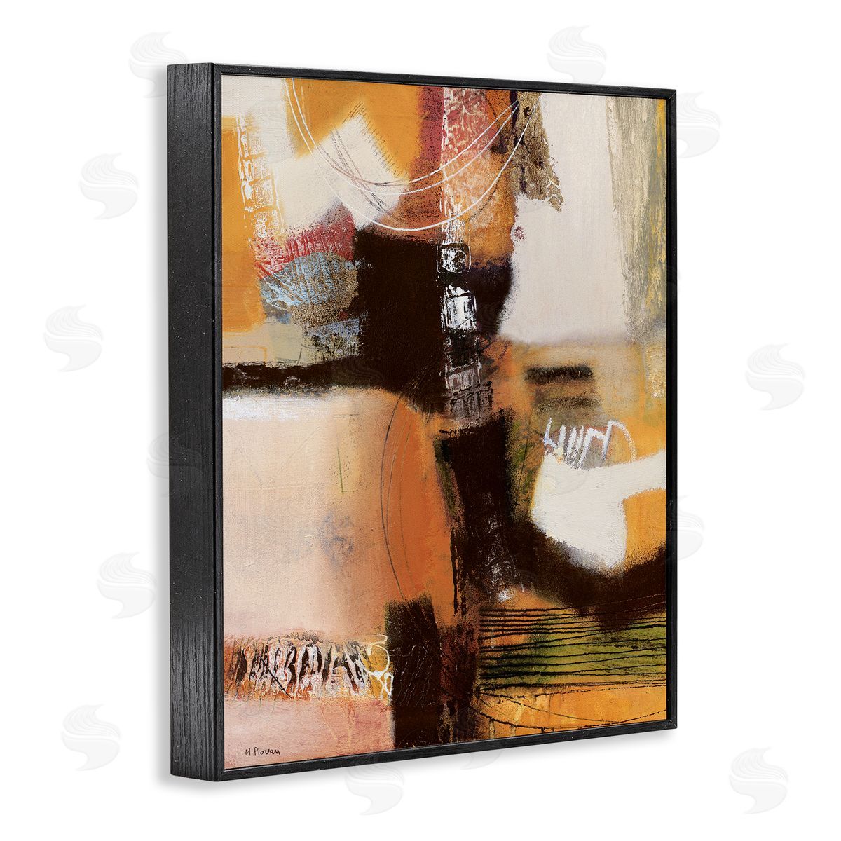 Maurizio Piovan Contrasting Neutrals Abstract Canvas Wall Art Print