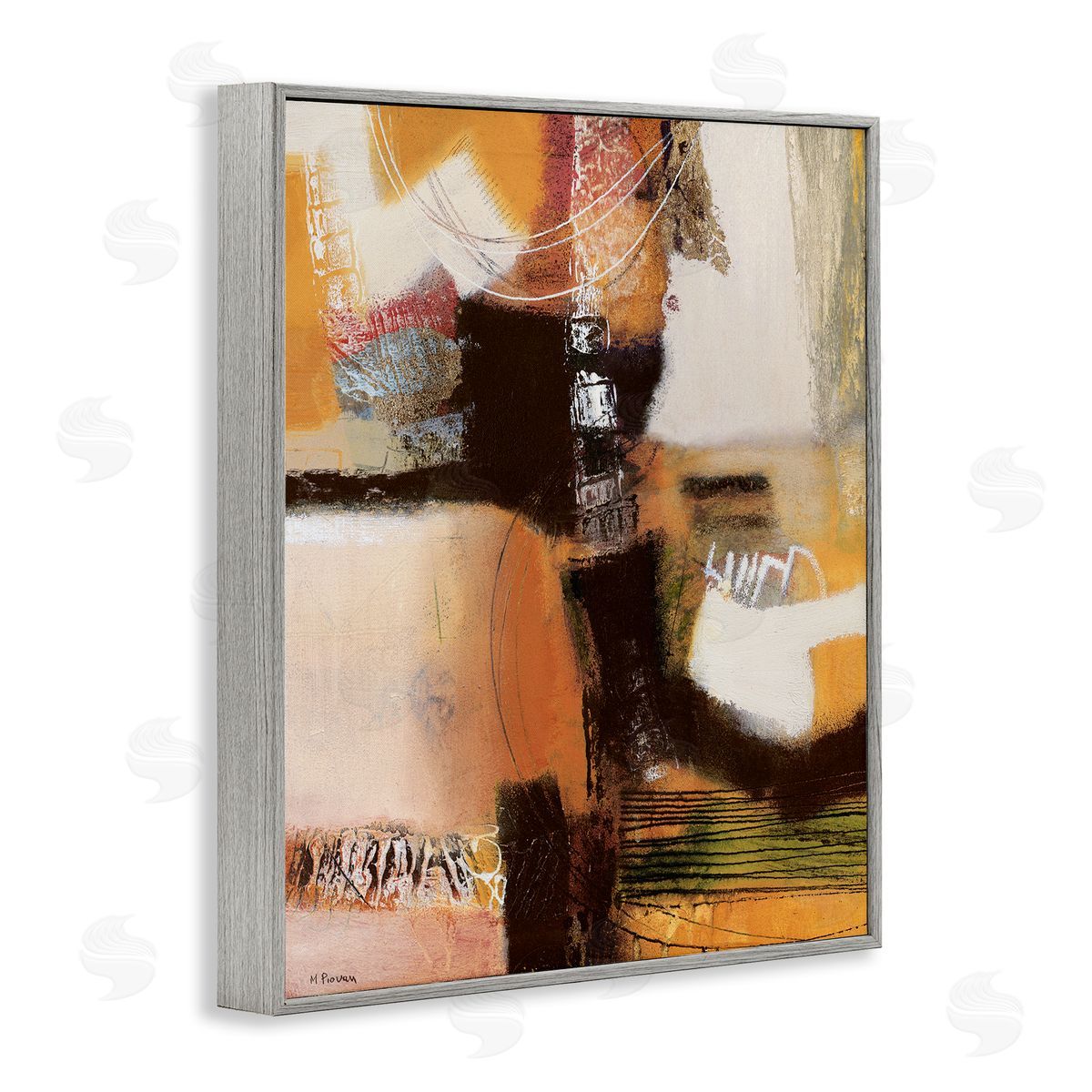 Maurizio Piovan Contrasting Neutrals Abstract Canvas Wall Art Print