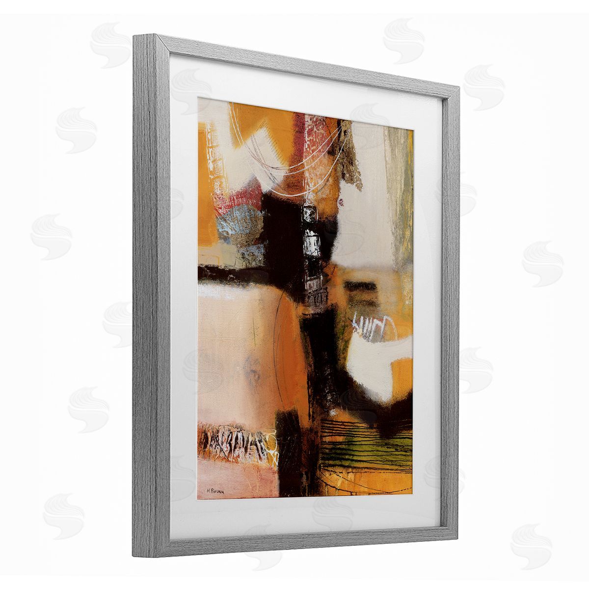 Maurizio Piovan Contrasting Neutrals Abstract Canvas Wall Art Print