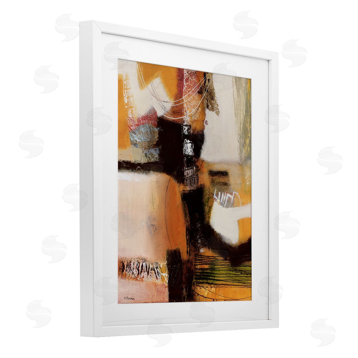 Maurizio Piovan Contrasting Neutrals Abstract Canvas Wall Art Print