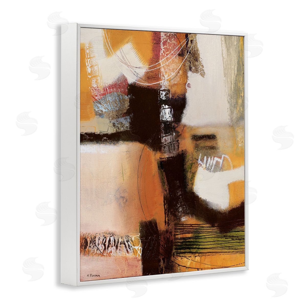 Maurizio Piovan Contrasting Neutrals Abstract Canvas Wall Art Print