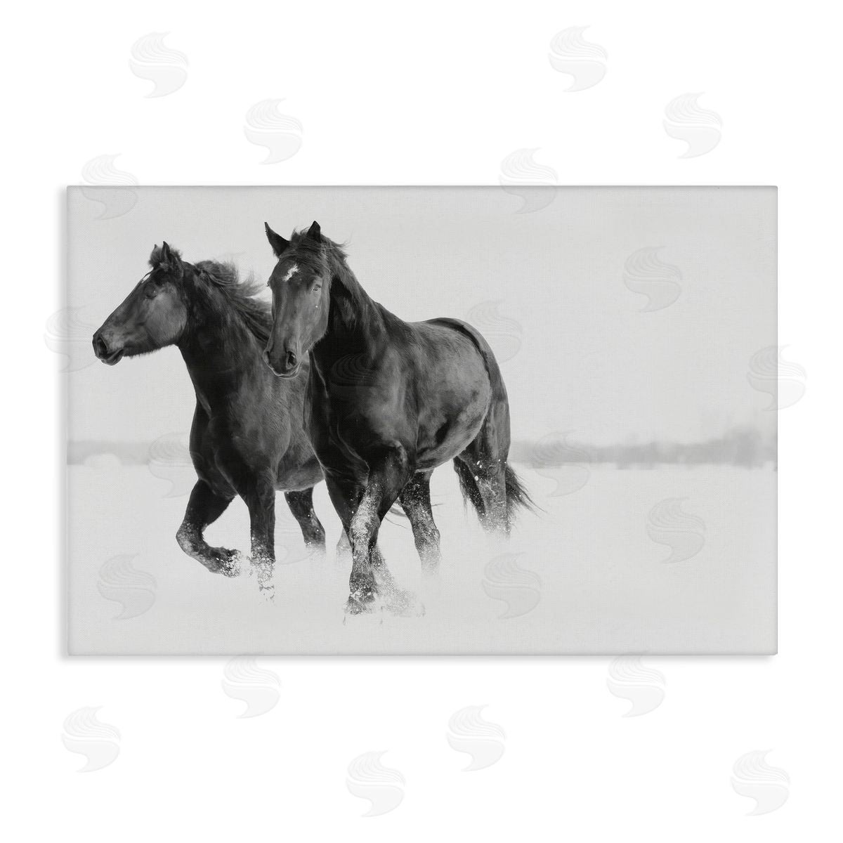 Amy Carroll Galloping Winter Horses Canvas Wall Art Print