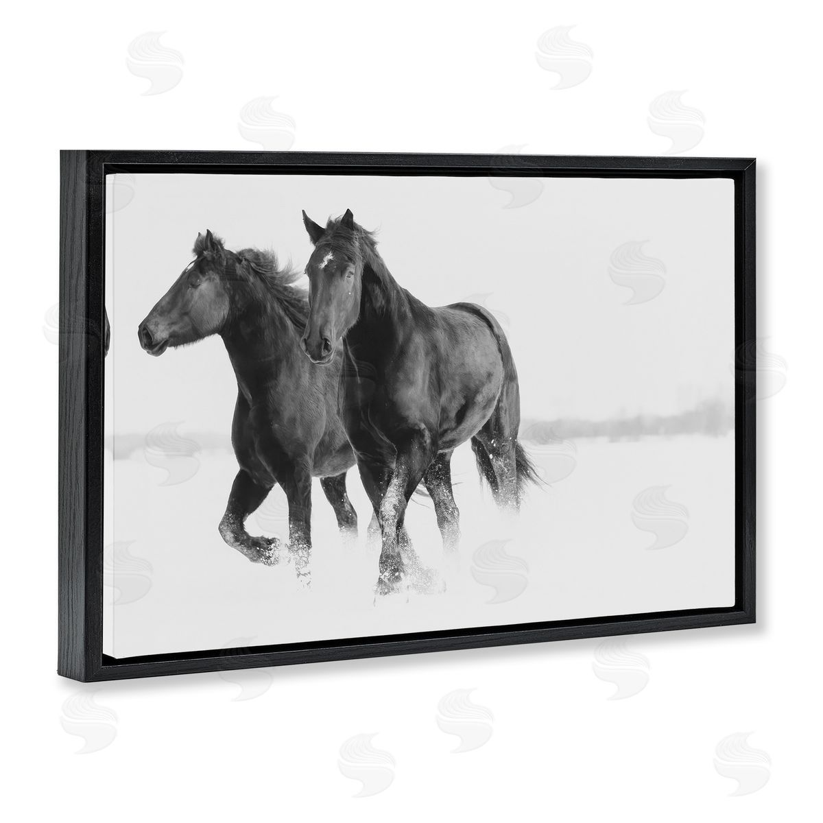 Amy Carroll Galloping Winter Horses Canvas Wall Art Print