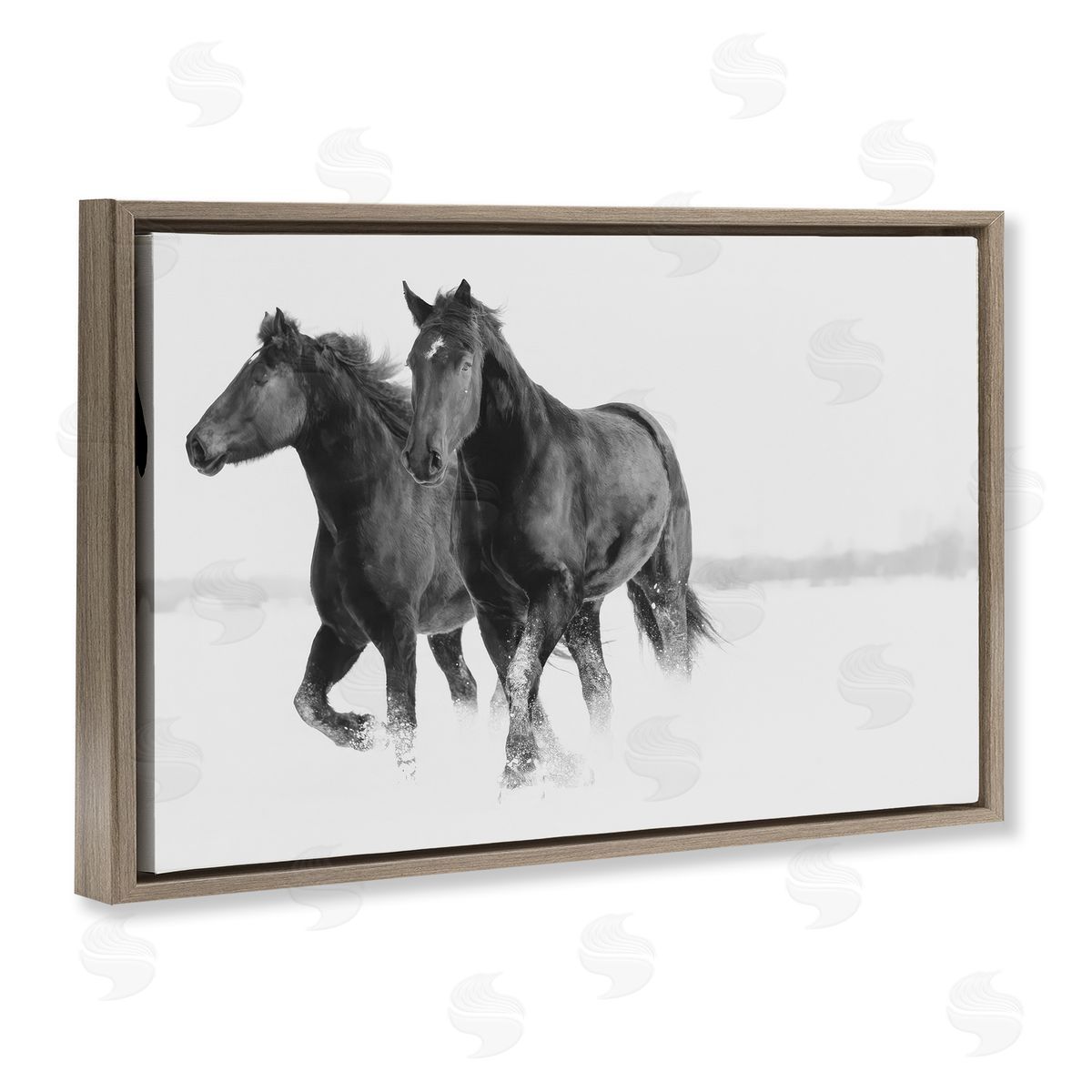 Amy Carroll Galloping Winter Horses Canvas Wall Art Print