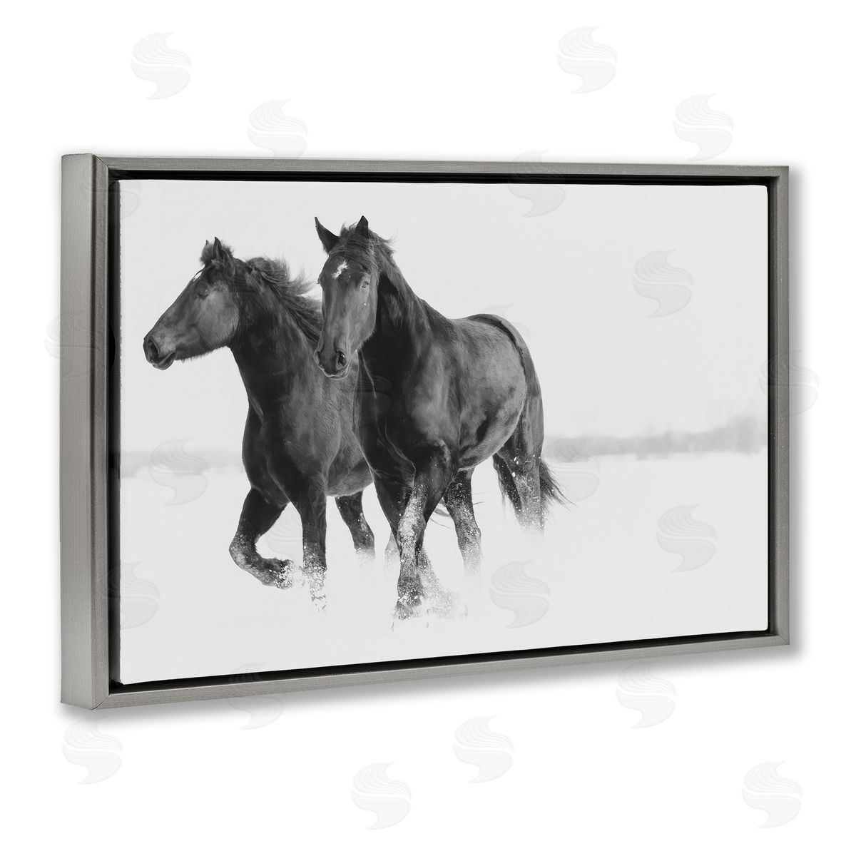 Amy Carroll Galloping Winter Horses Canvas Wall Art Print