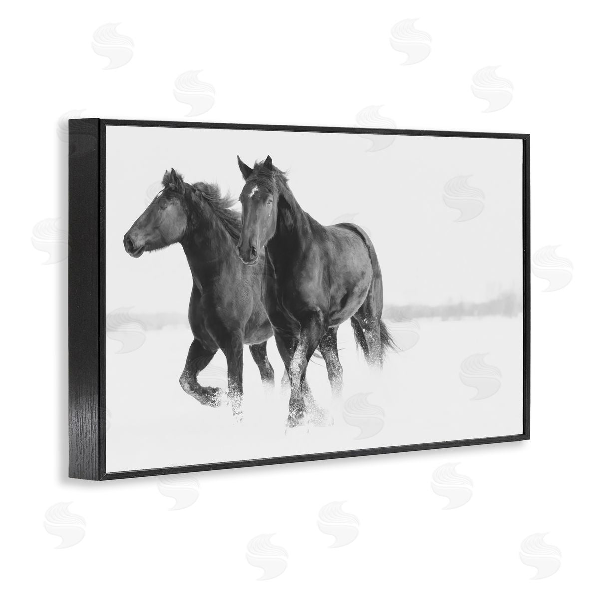 Amy Carroll Galloping Winter Horses Canvas Wall Art Print