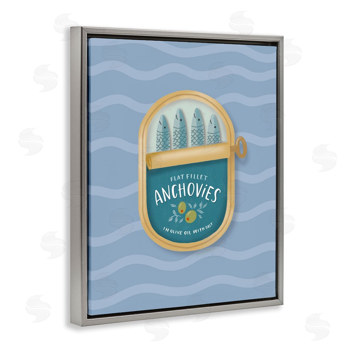 Sandra Picco Canned Anchovies on Waves Canvas Wall Art Print