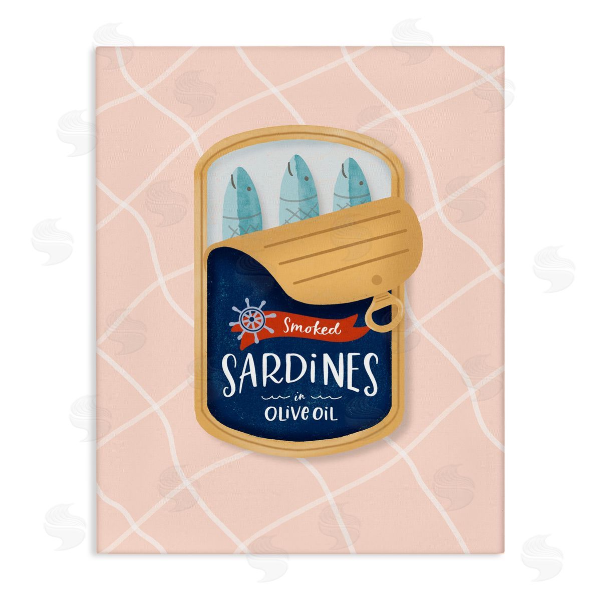 Sandra Picco Nautical Sardines Tin Canvas Wall Art Print