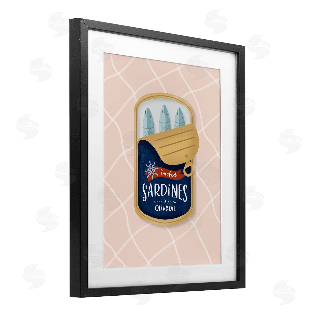 Sandra Picco Nautical Sardines Tin Canvas Wall Art Print
