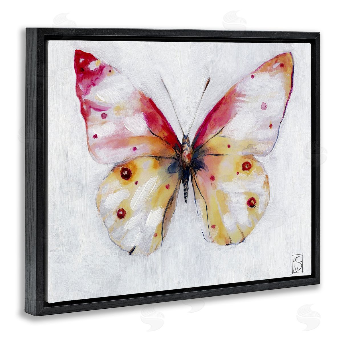 Sara Culpepper Pink & Yellow Butterfly Canvas Wall Art Print