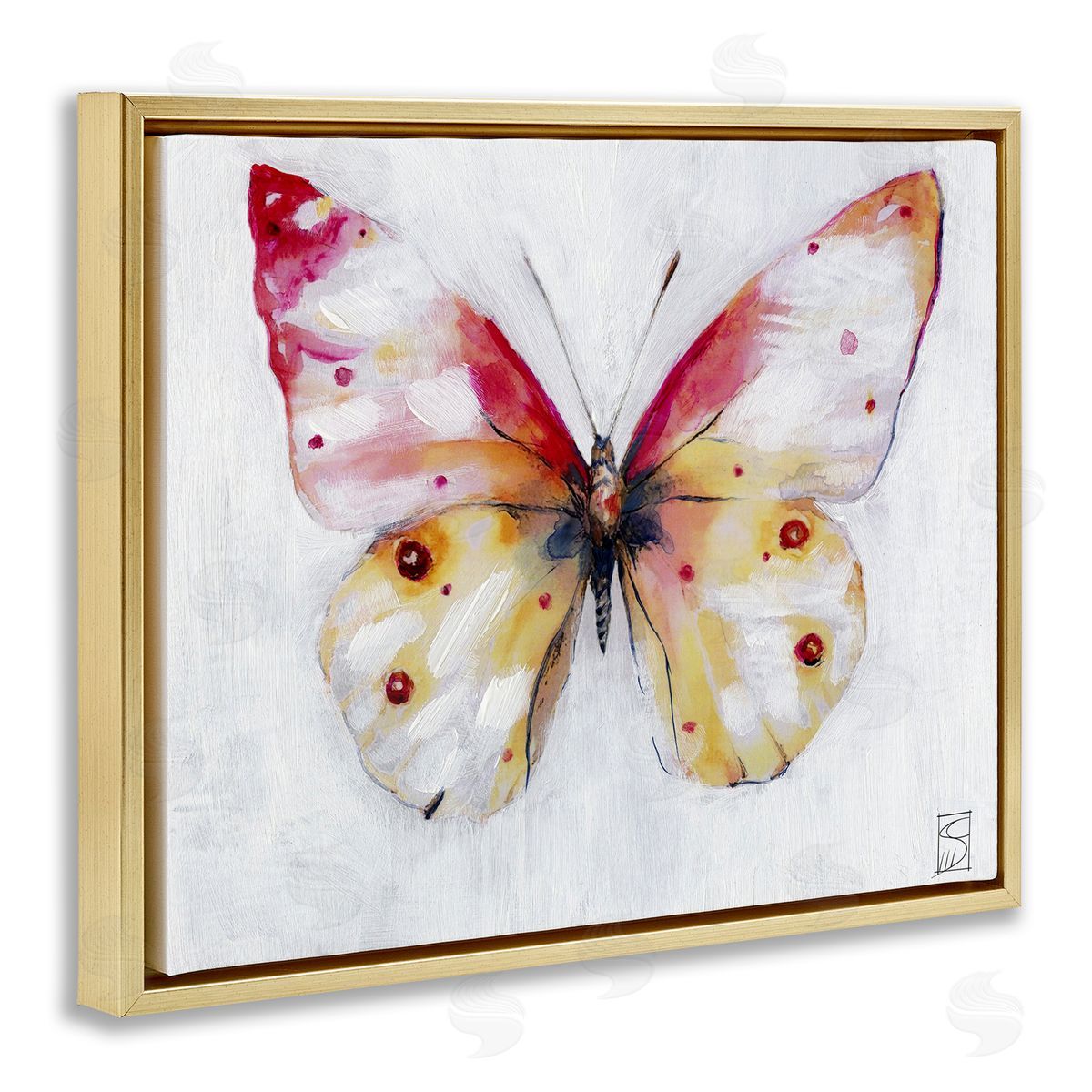 Sara Culpepper Pink & Yellow Butterfly Canvas Wall Art Print