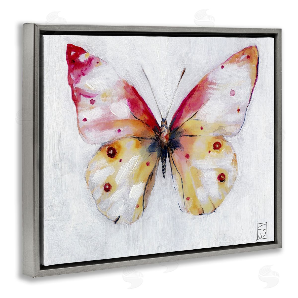 Sara Culpepper Pink & Yellow Butterfly Canvas Wall Art Print