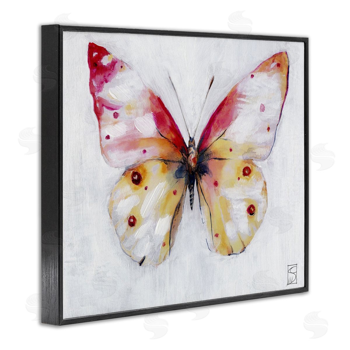 Sara Culpepper Pink & Yellow Butterfly Canvas Wall Art Print