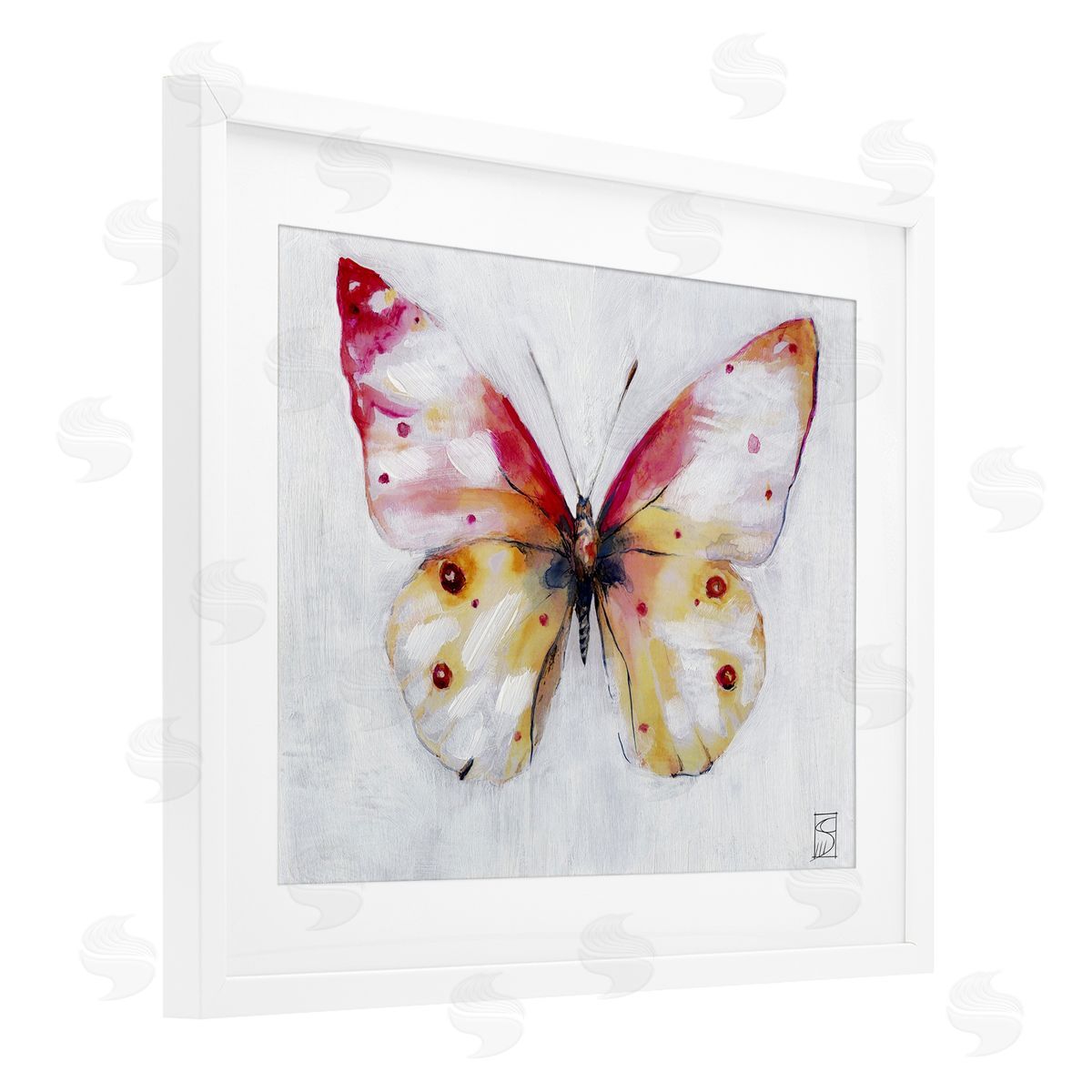 Sara Culpepper Pink & Yellow Butterfly Canvas Wall Art Print