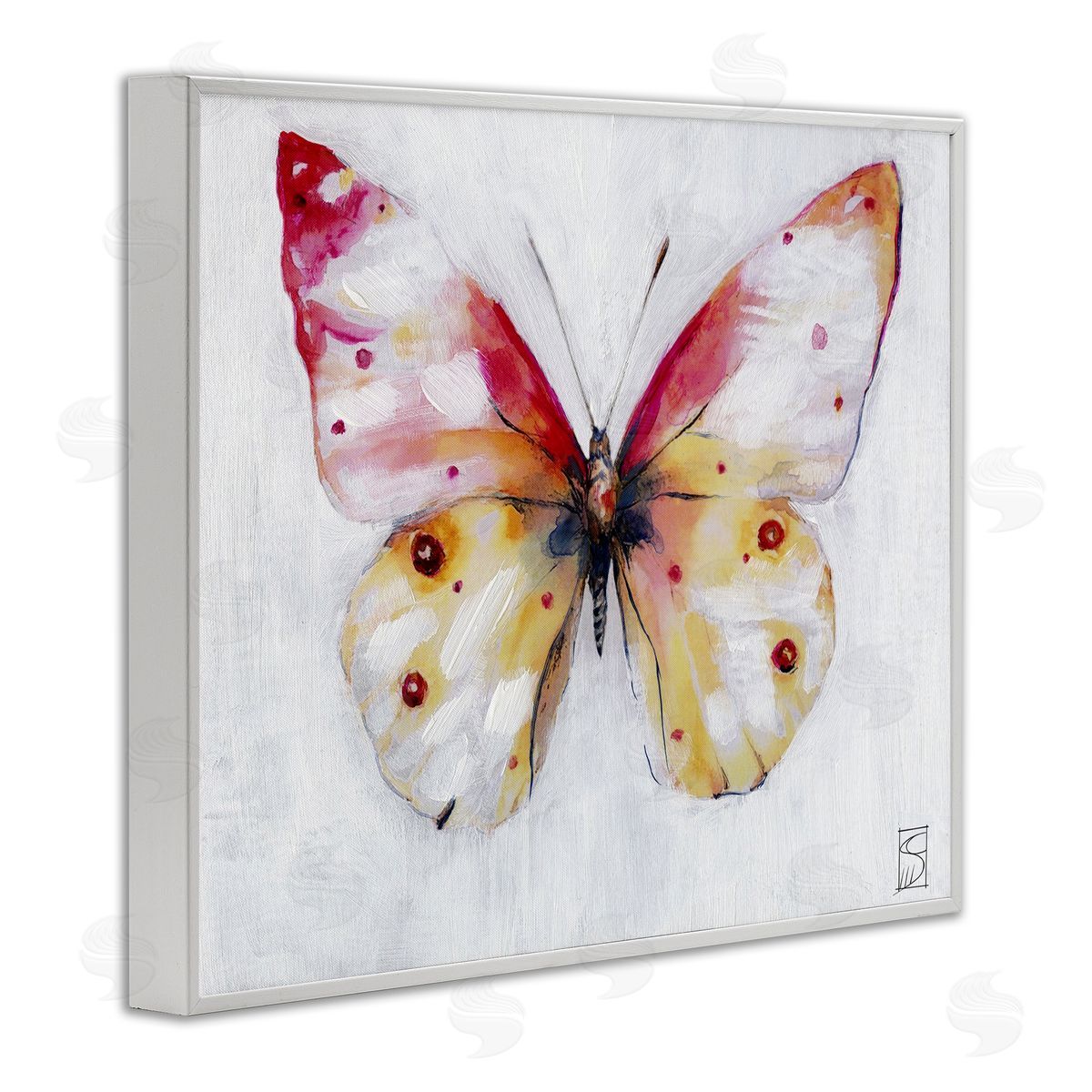 Sara Culpepper Pink & Yellow Butterfly Canvas Wall Art Print