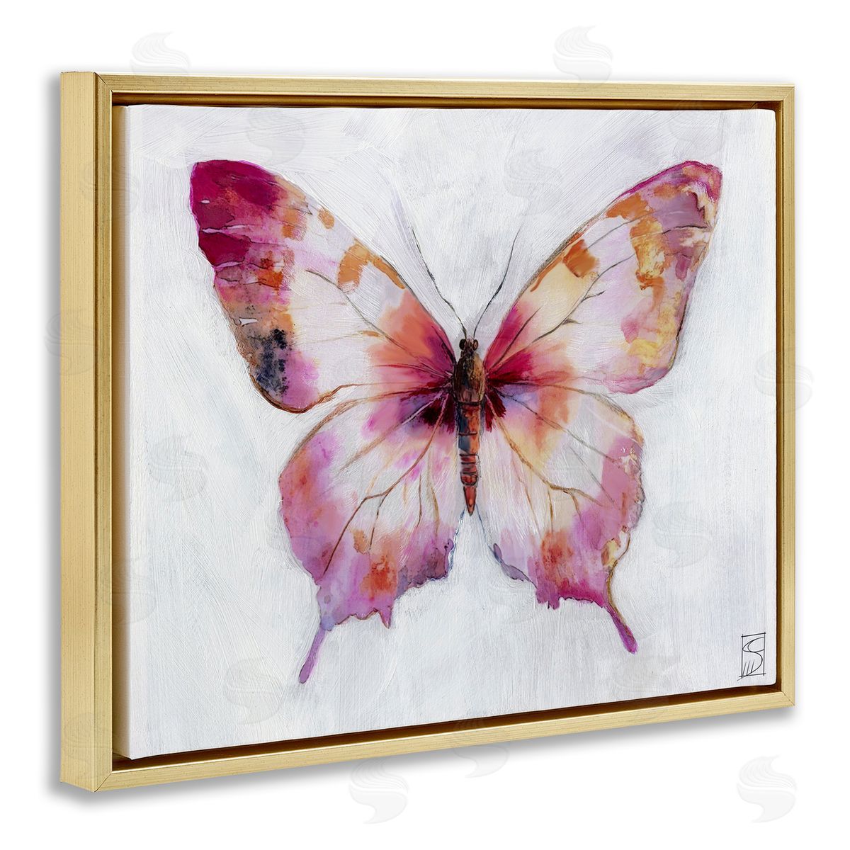 Sara Culpepper Graceful Pink Butterfly Canvas Wall Art Print
