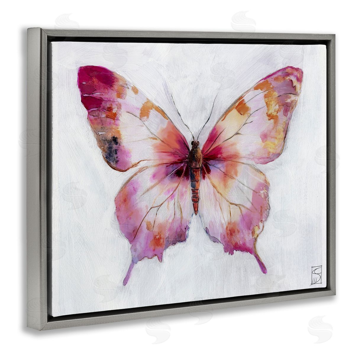 Sara Culpepper Graceful Pink Butterfly Canvas Wall Art Print