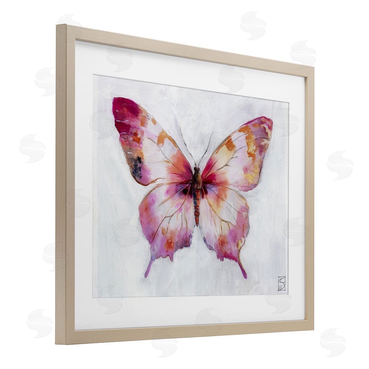Sara Culpepper Graceful Pink Butterfly Canvas Wall Art Print