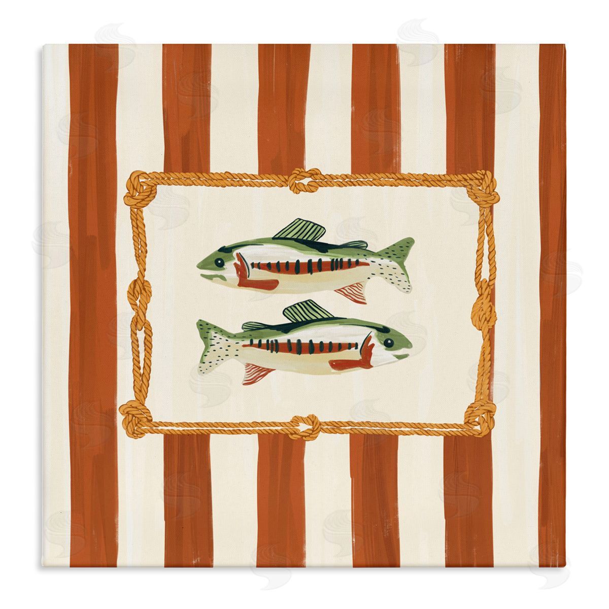 Veronica Lara Rope Bordered Fish Canvas Wall Art Print