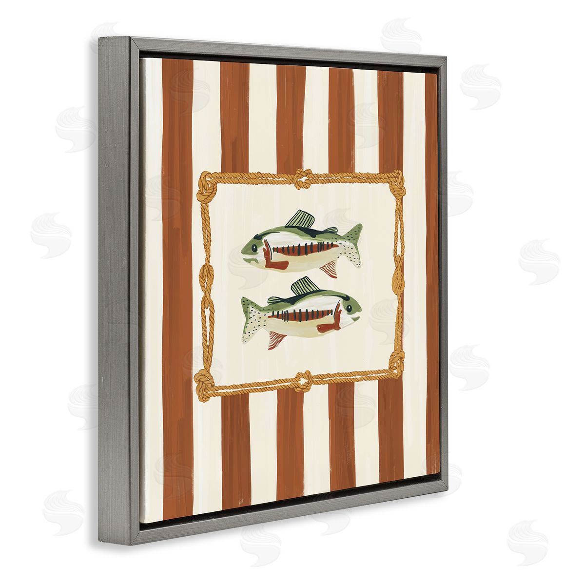 Veronica Lara Rope Bordered Fish Canvas Wall Art Print
