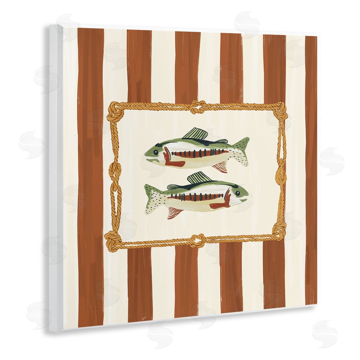 Veronica Lara Rope Bordered Fish Canvas Wall Art Print