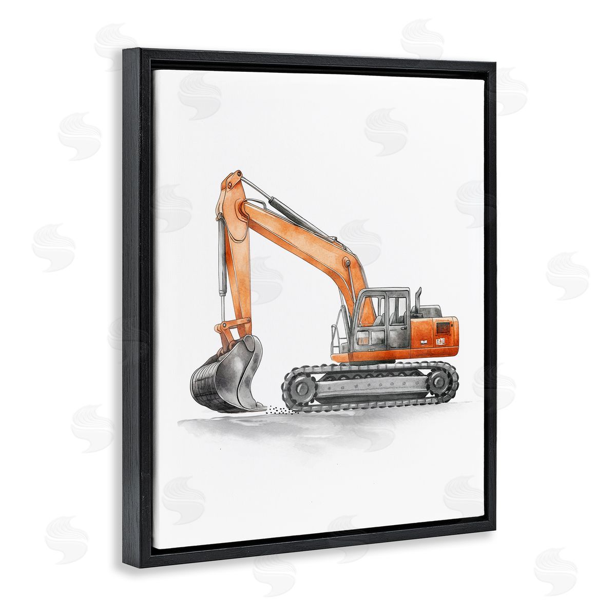 Christine Simpson Art | Working Trucks Orange Excavator