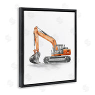 Christine Simpson Art | Working Trucks Orange Excavator