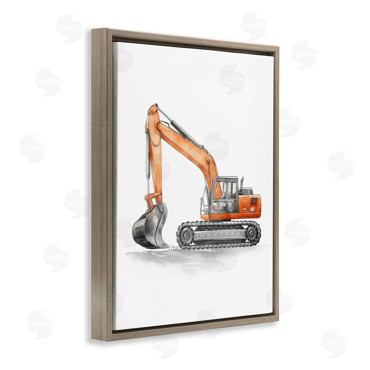 Christine Simpson Art | Working Trucks Orange Excavator