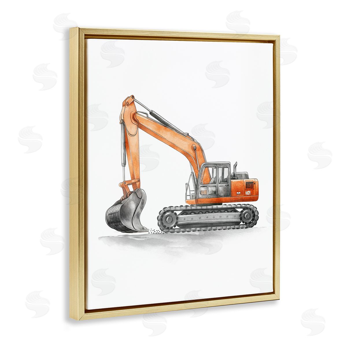 Christine Simpson Art | Working Trucks Orange Excavator