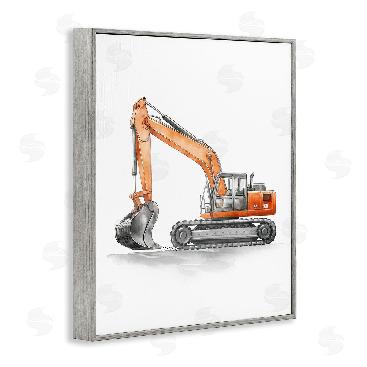 Christine Simpson Art | Working Trucks Orange Excavator