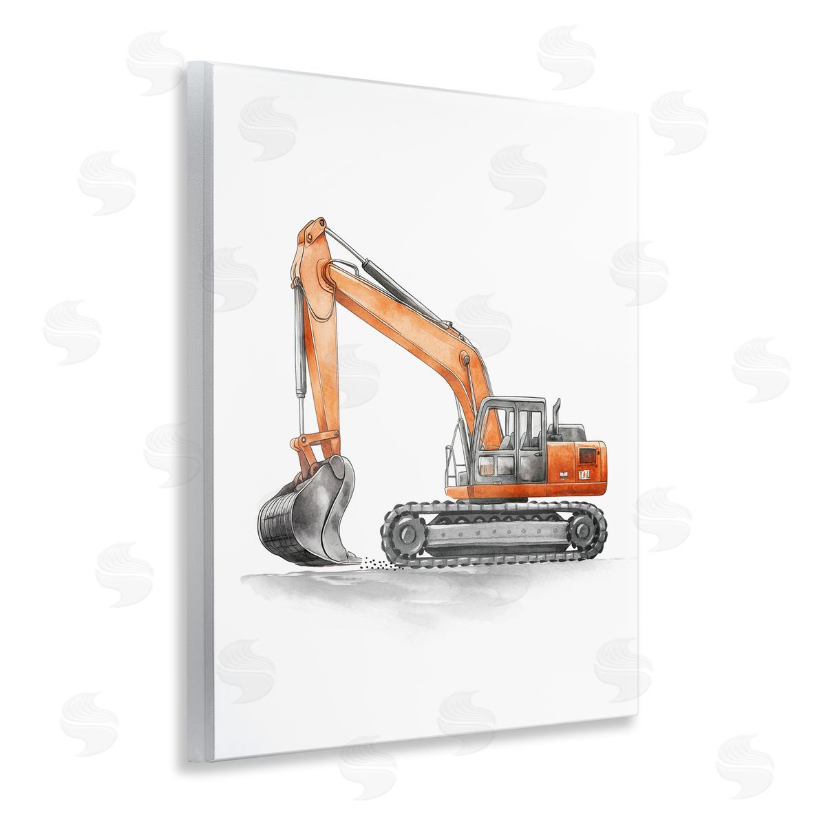 Christine Simpson Art | Working Trucks Orange Excavator
