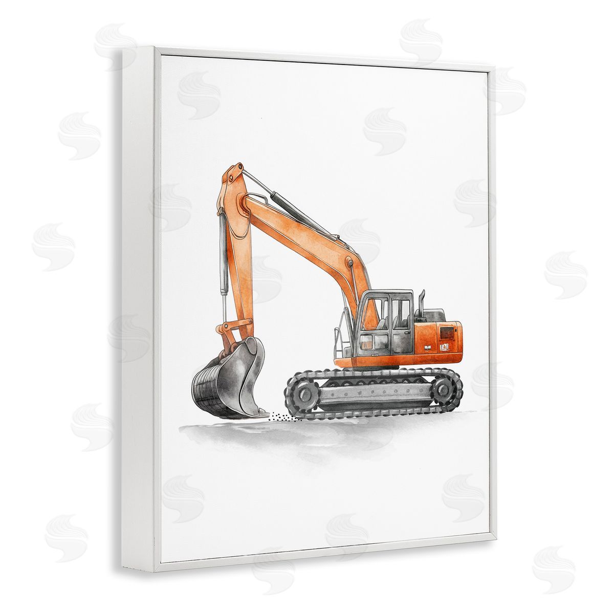 Christine Simpson Art | Working Trucks Orange Excavator