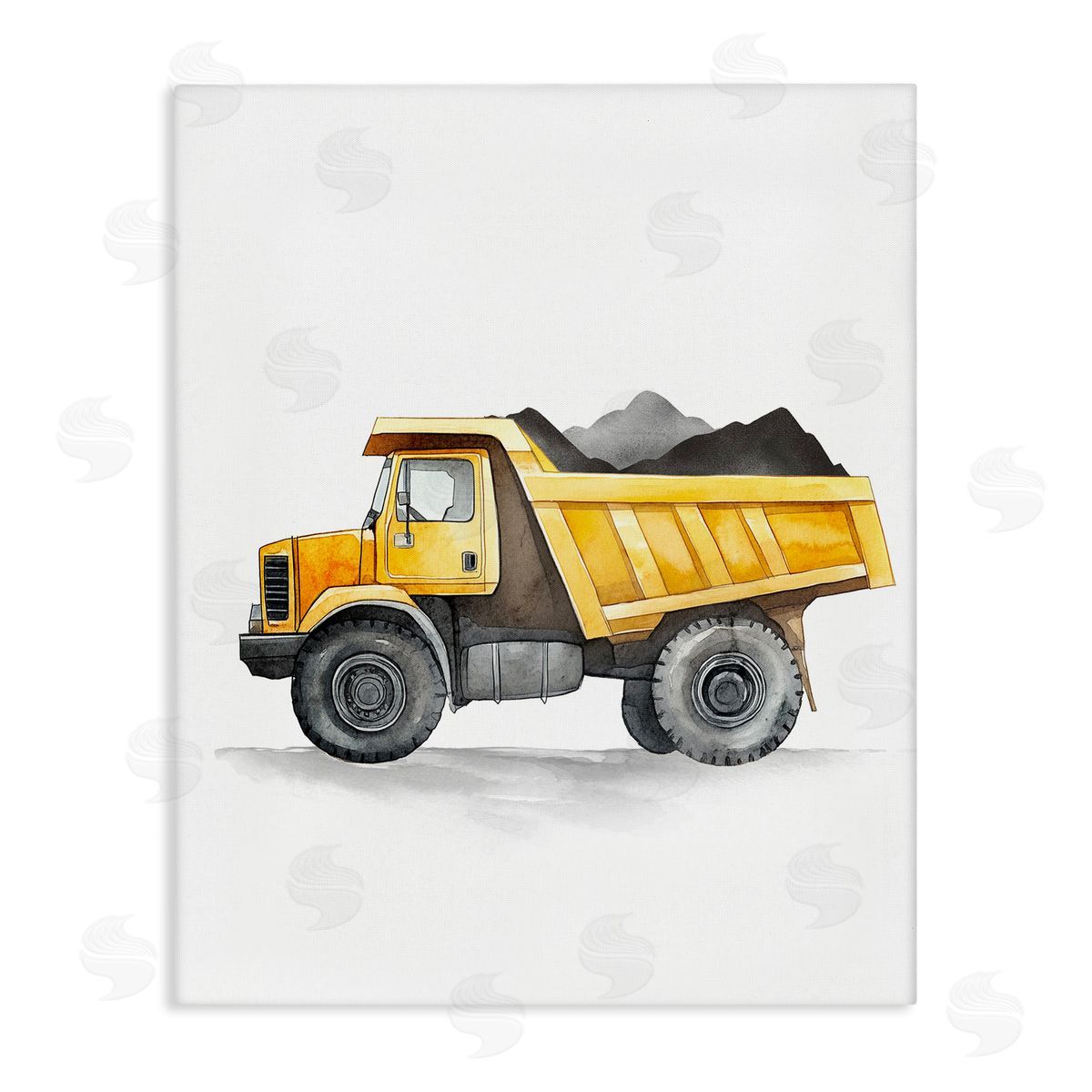 Christine Simpson Art | Working Trucks Yellow Dump Truck