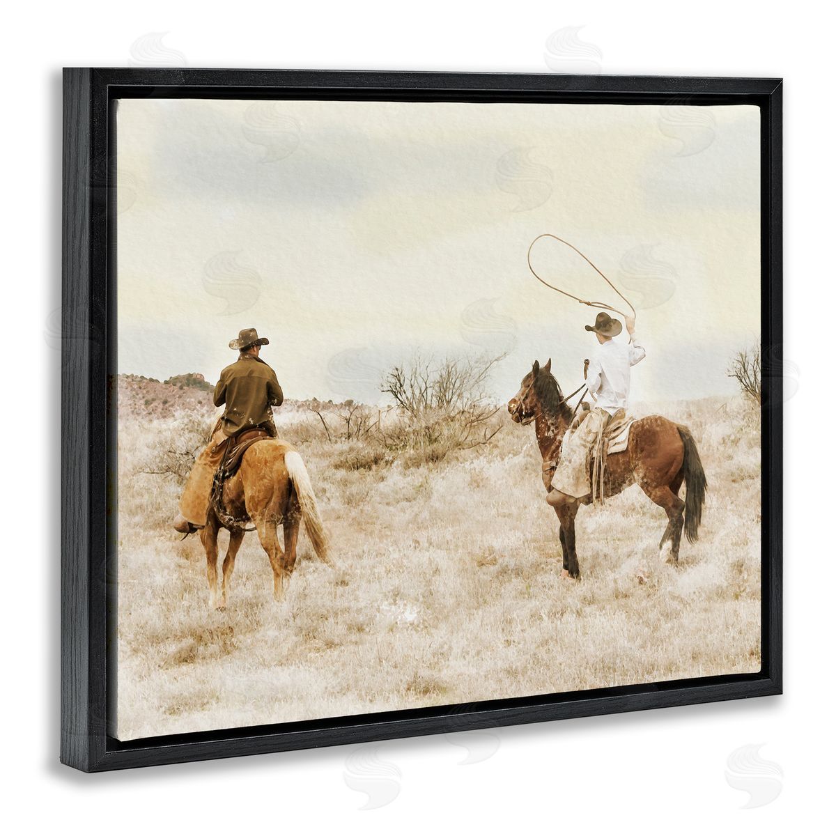 Marcus Prime Wrangling Cowboys Western Pair Canvas Wall Art Print