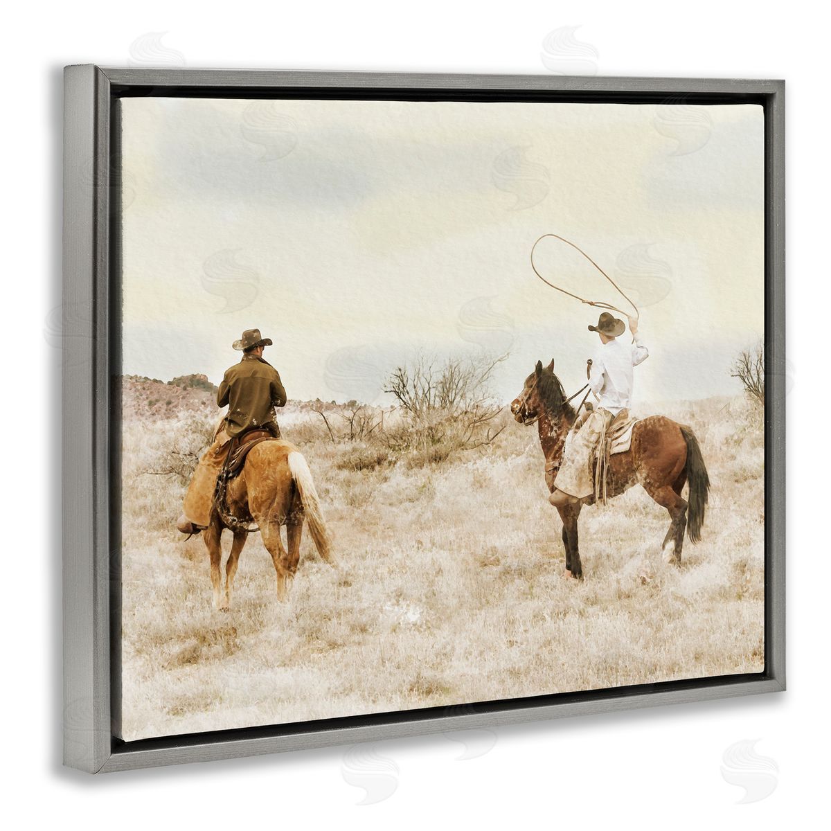 Marcus Prime Wrangling Cowboys Western Pair Canvas Wall Art Print
