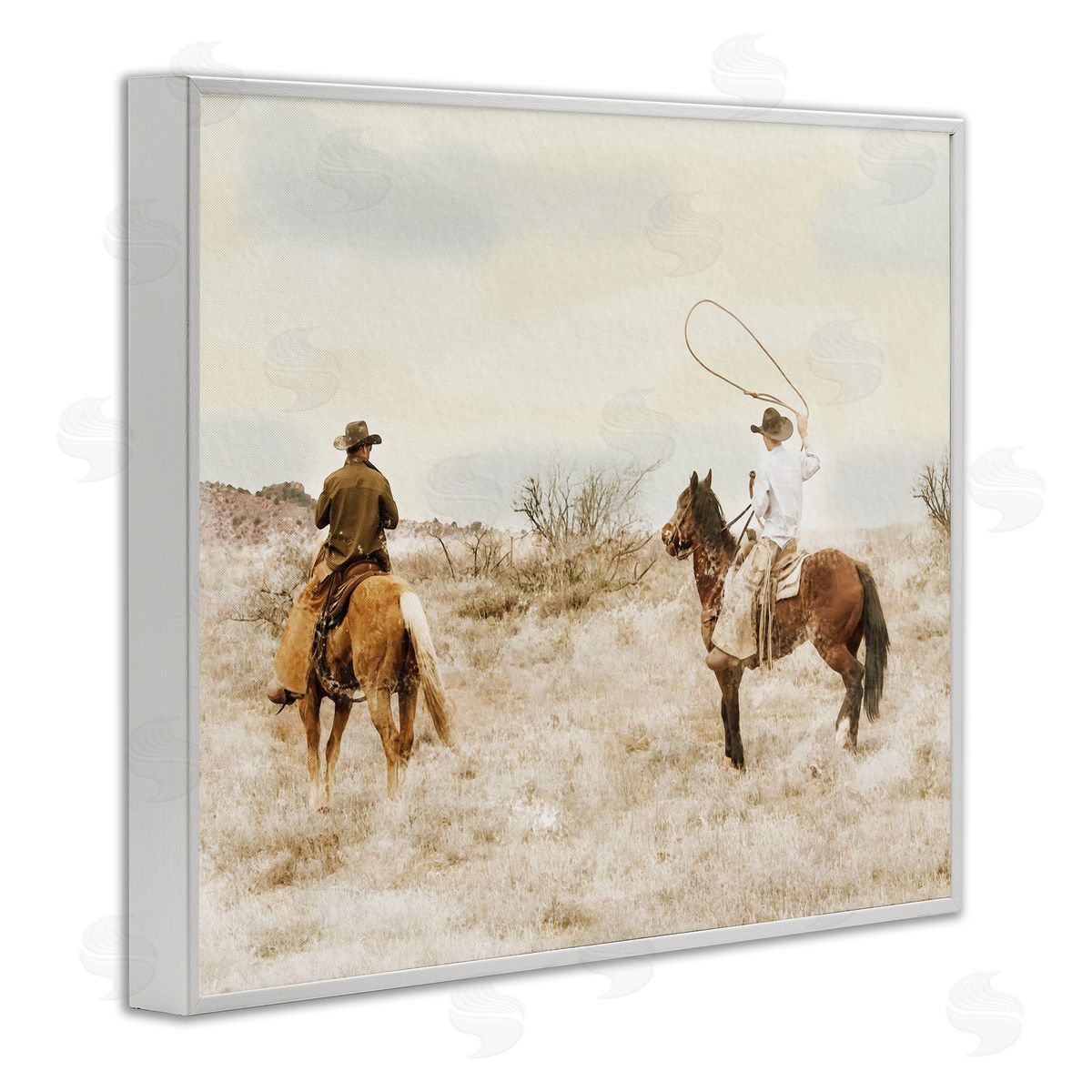 Marcus Prime Wrangling Cowboys Western Pair Canvas Wall Art Print
