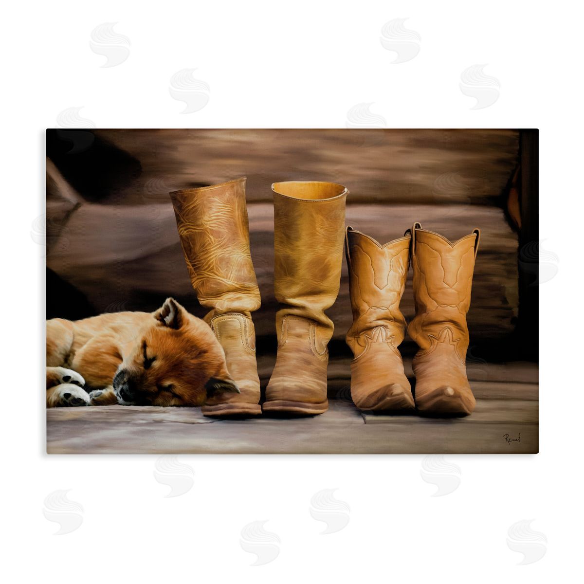 Renel Peters A Hard Days Work Boots Canvas Wall Art Print