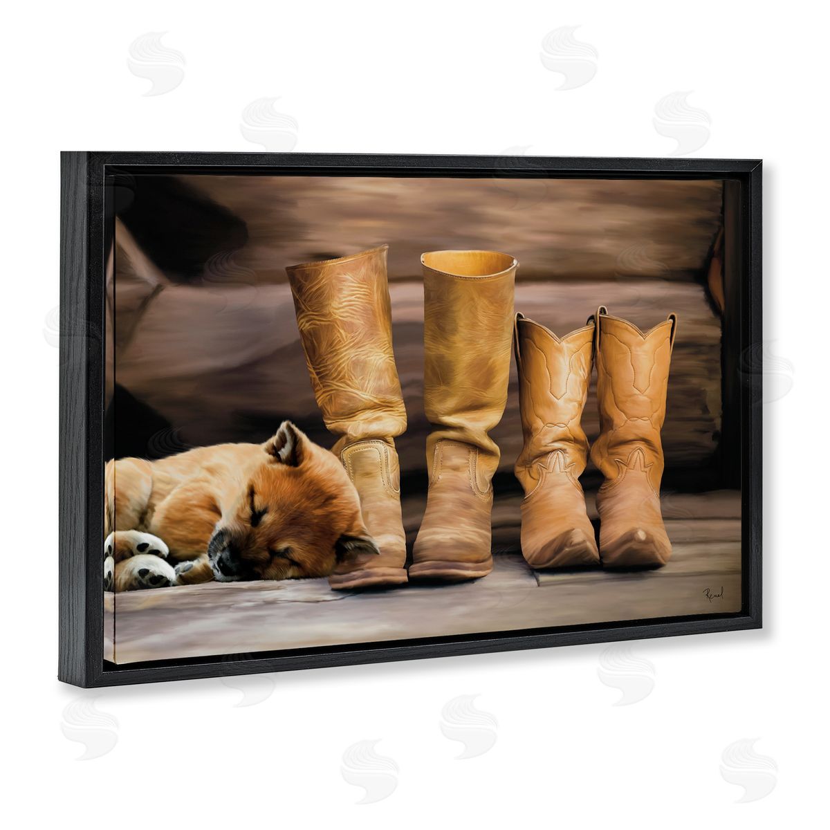 Renel Peters A Hard Days Work Boots Canvas Wall Art Print