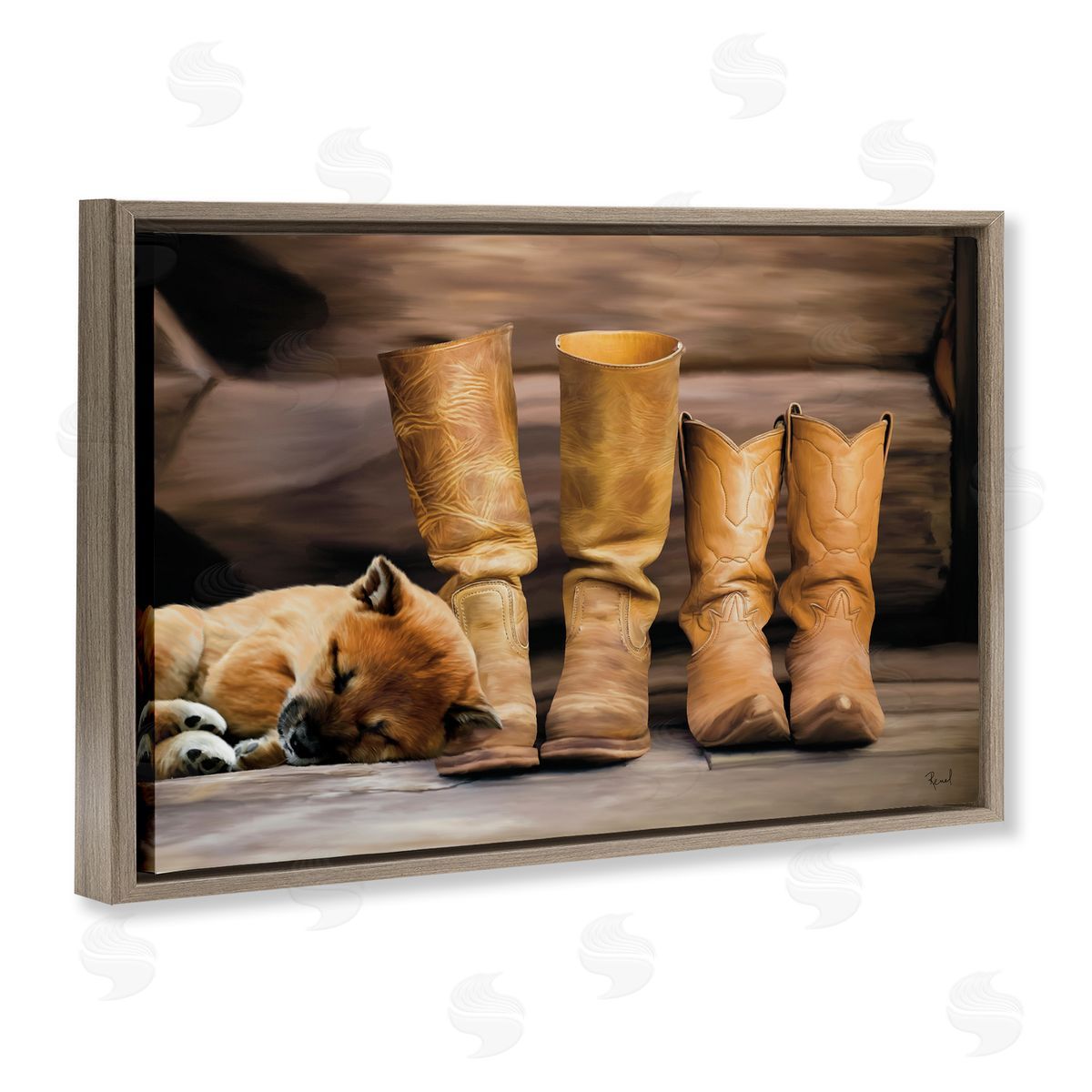 Renel Peters A Hard Days Work Boots Canvas Wall Art Print