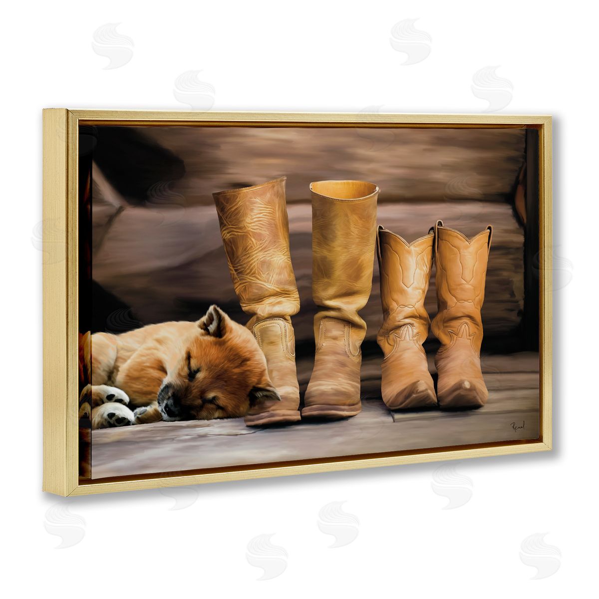 Renel Peters A Hard Days Work Boots Canvas Wall Art Print