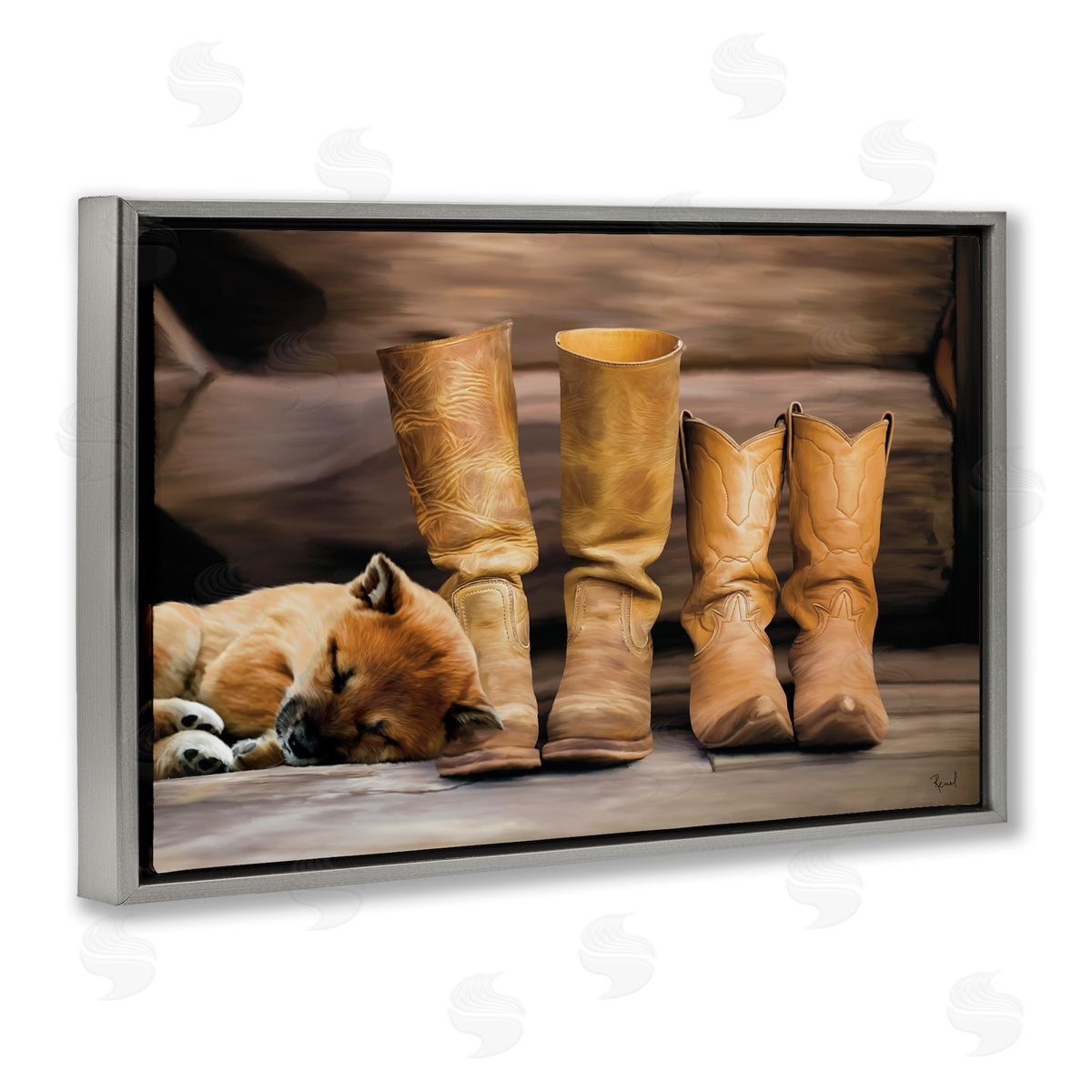Renel Peters A Hard Days Work Boots Canvas Wall Art Print