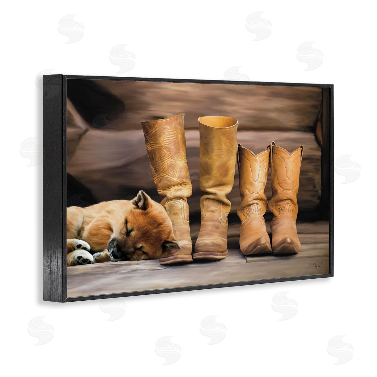Renel Peters A Hard Days Work Boots Canvas Wall Art Print