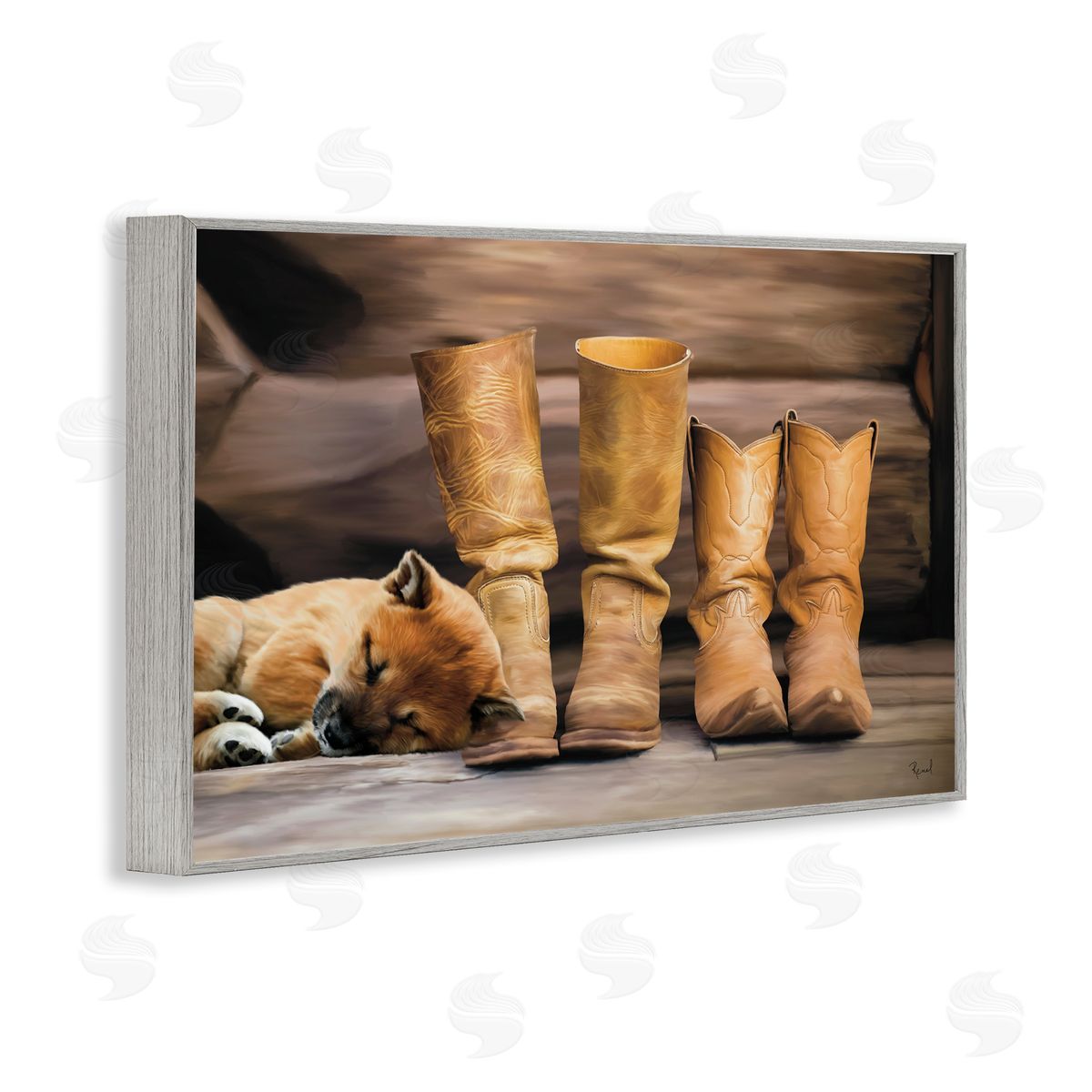 Renel Peters A Hard Days Work Boots Canvas Wall Art Print