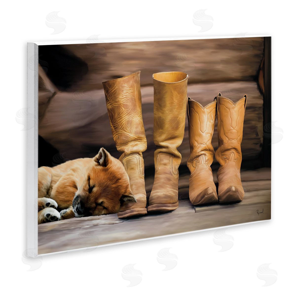 Renel Peters A Hard Days Work Boots Canvas Wall Art Print