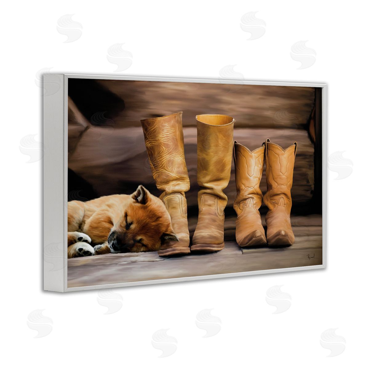 Renel Peters A Hard Days Work Boots Canvas Wall Art Print