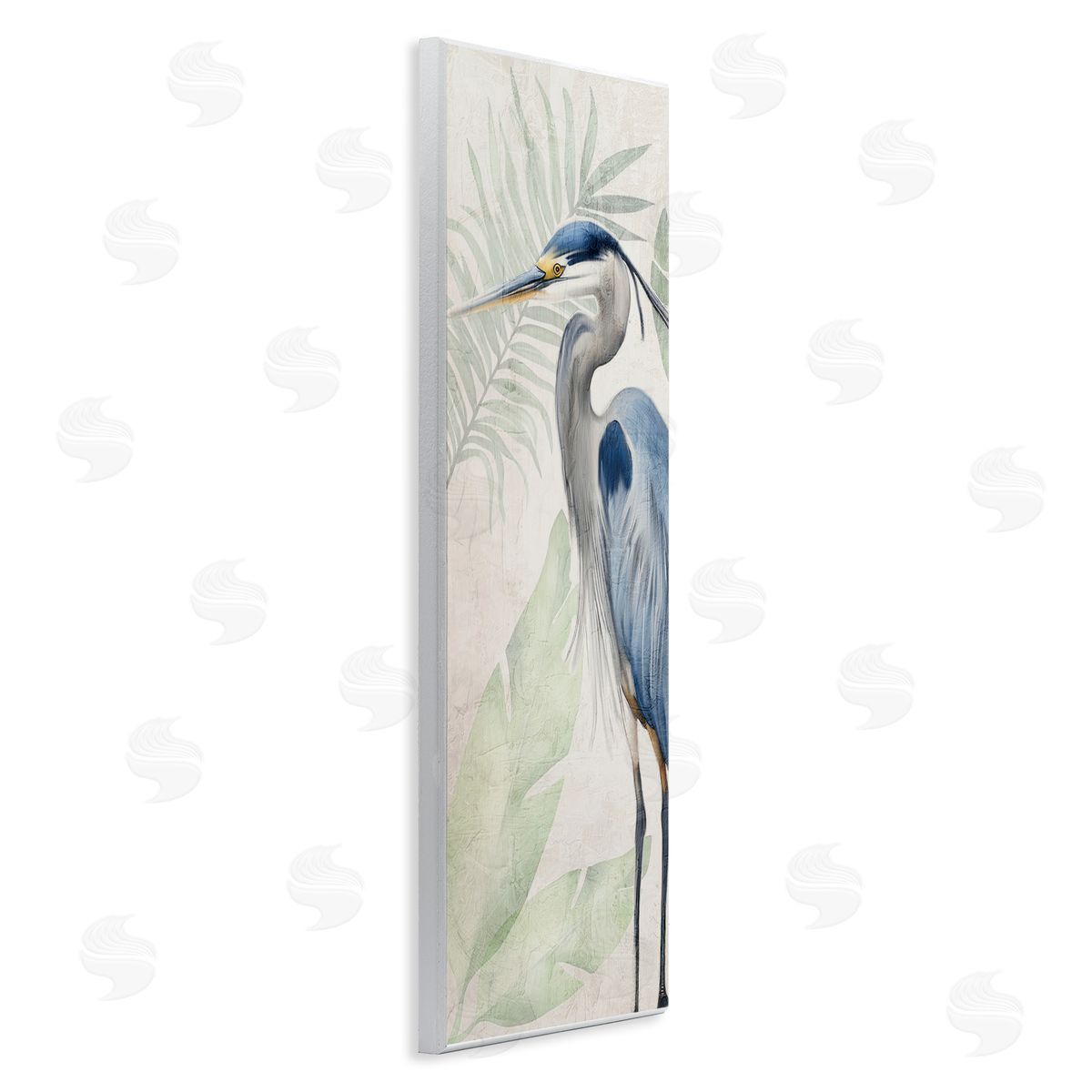 Kim Allen Heron Portrait over Plants Canvas Wall Art Print