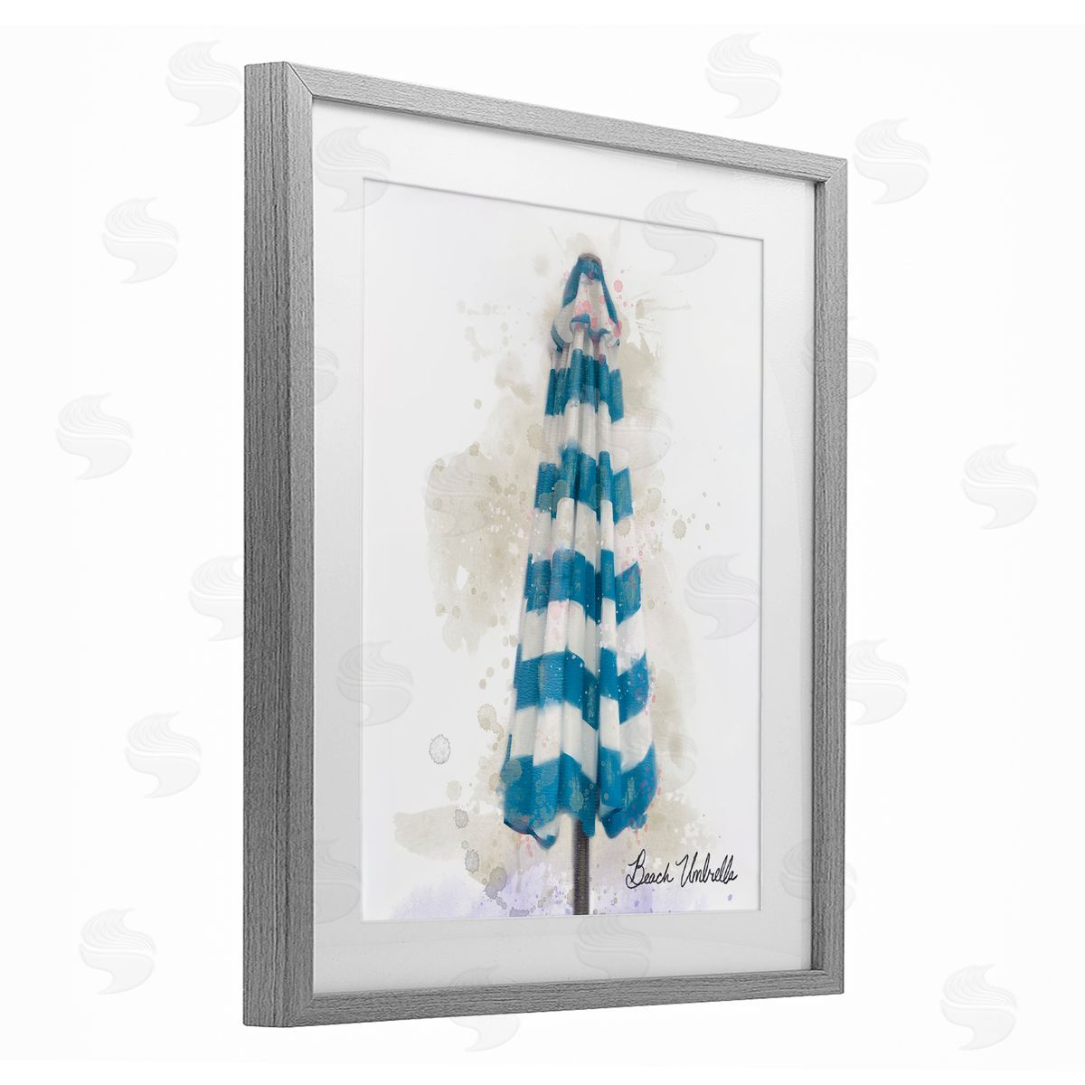 Matthew Piotrowicz Coastal Beach Umbrella Canvas Wall Art Print
