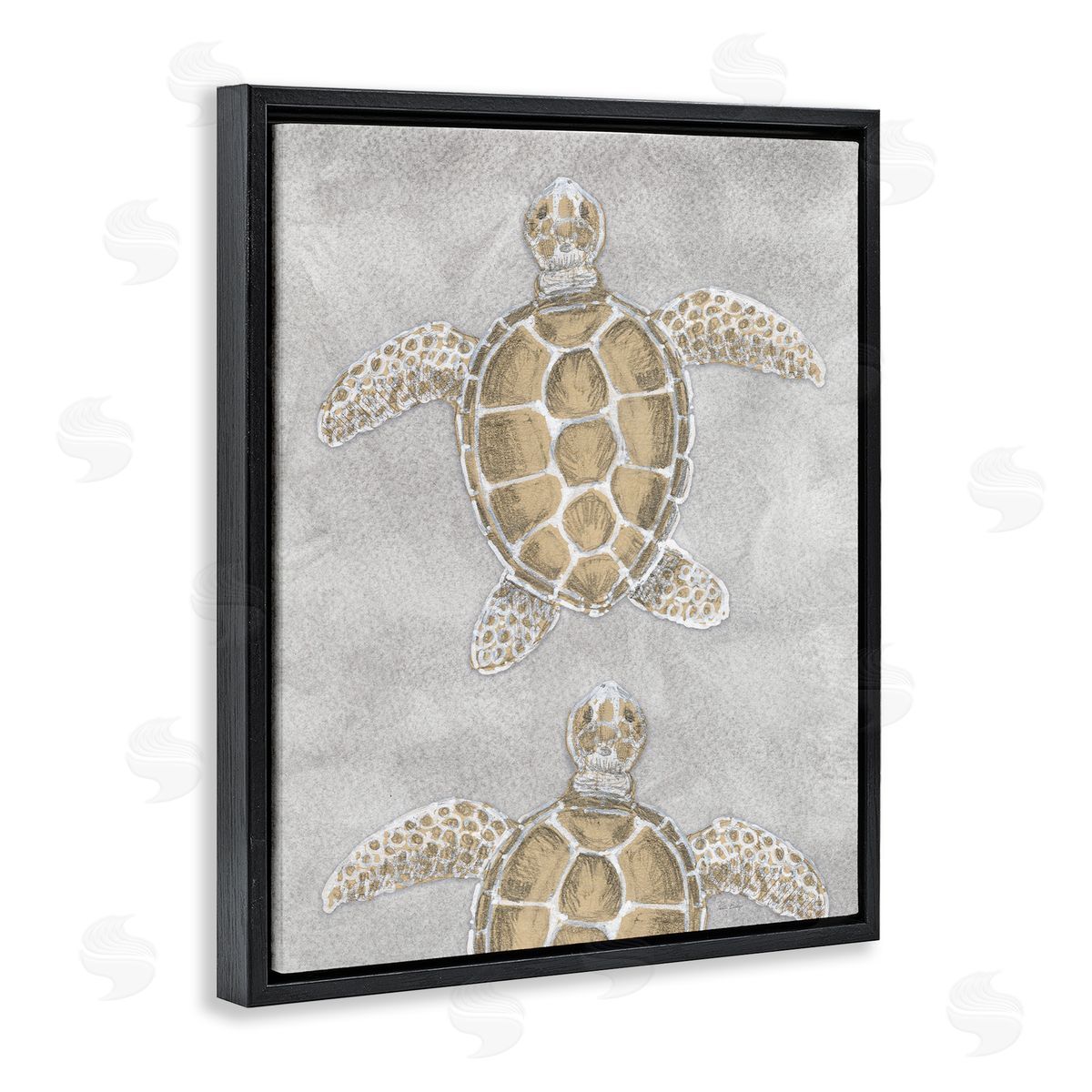 Patti Bishop Grey Sea Turtles Drawing Canvas Wall Art Print