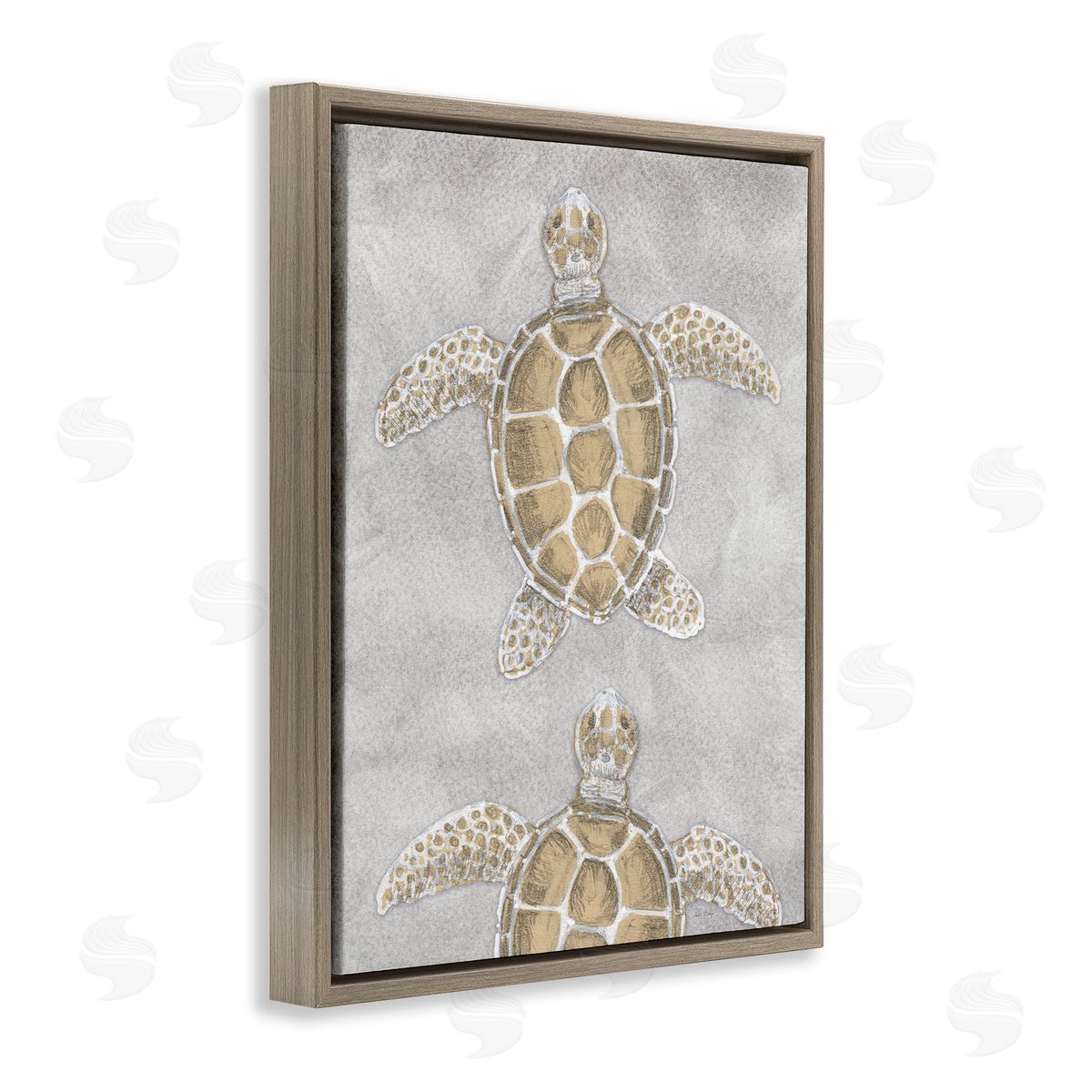 Patti Bishop Grey Sea Turtles Drawing Canvas Wall Art Print