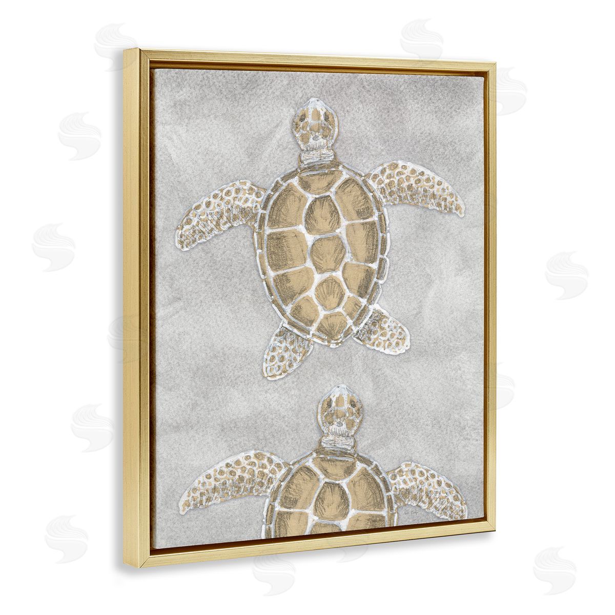 Patti Bishop Grey Sea Turtles Drawing Canvas Wall Art Print